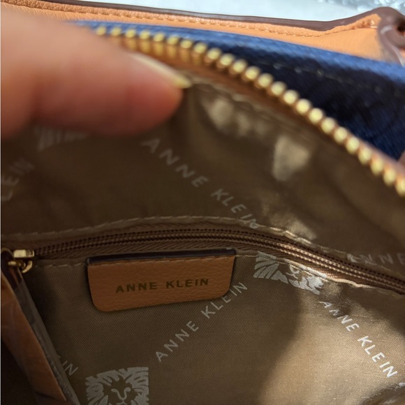 Anne Klein Navy and Tan Satchel - Picture 10 of 14